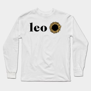 Leo Retro Sunflower Zodiac Long Sleeve T-Shirt